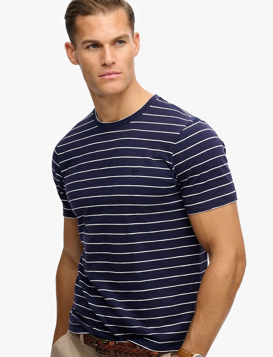 Superdry - CLASSIC ESSENTIAL STRIPE TEE - stutterma bolir - mariner navy stripe - 4