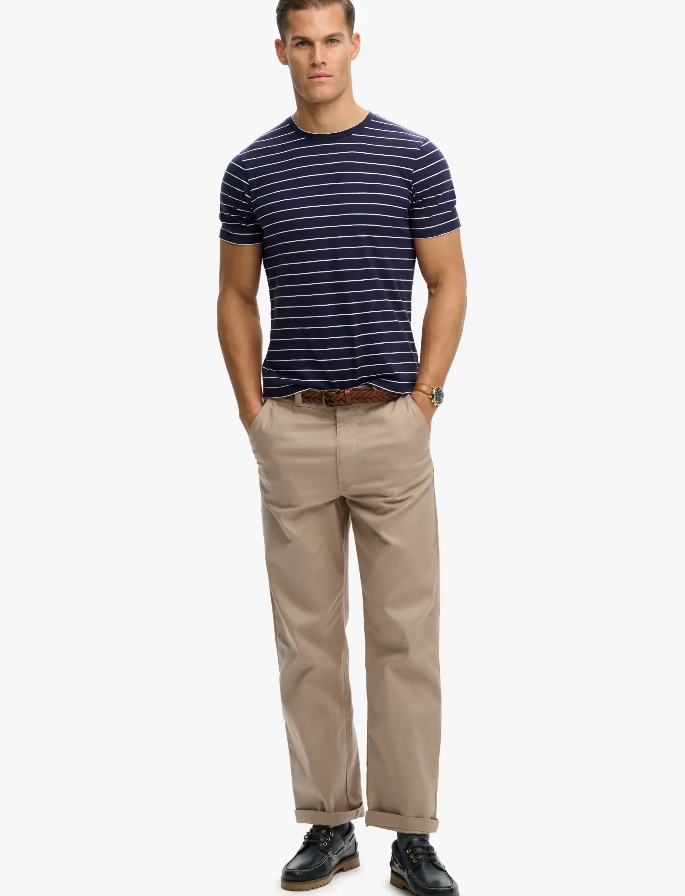 Superdry - CLASSIC ESSENTIAL STRIPE TEE - stutterma bolir - mariner navy stripe - 5