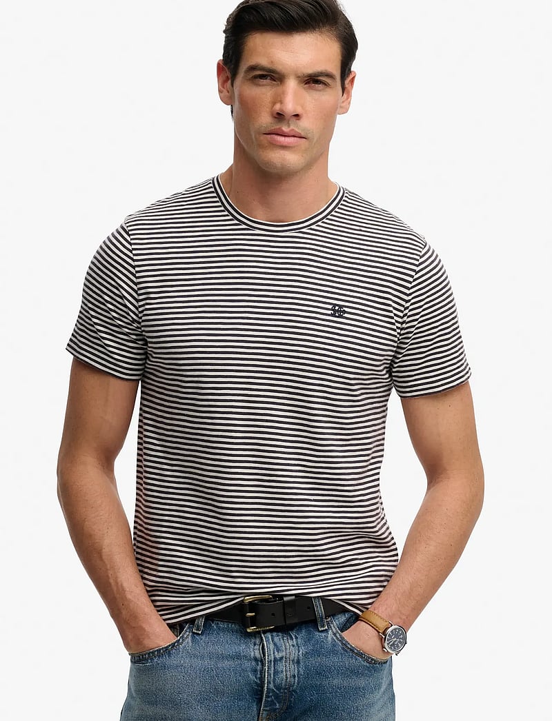 Superdry - CLASSIC ESSENTIAL STRIPE TEE - kurzärmelig - prep navy stripe - 0