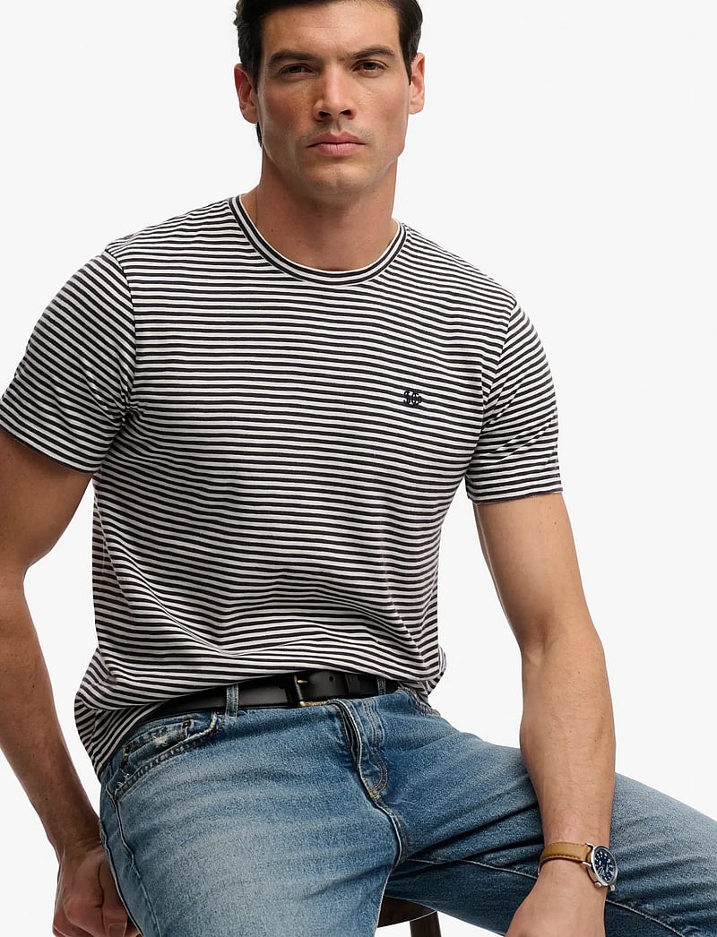 Superdry - CLASSIC ESSENTIAL STRIPE TEE - kurzärmelig - prep navy stripe - 4