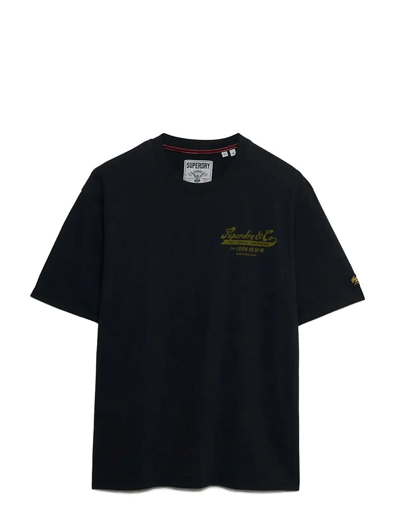 Superdry - HERITAGE BIKER LOOSE TEE - kurzärmelig - jet black - 1