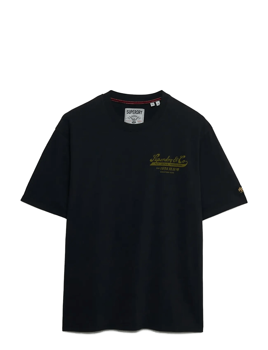 Superdry - HERITAGE BIKER LOOSE TEE - kortærmede t-shirts - jet black - 1