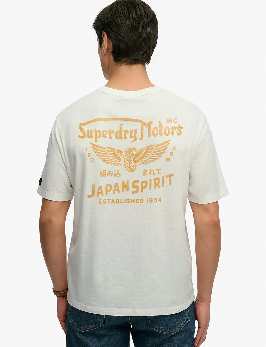 Superdry - HERITAGE BIKER LOOSE TEE - short-sleeved t-shirts - winter white - 2