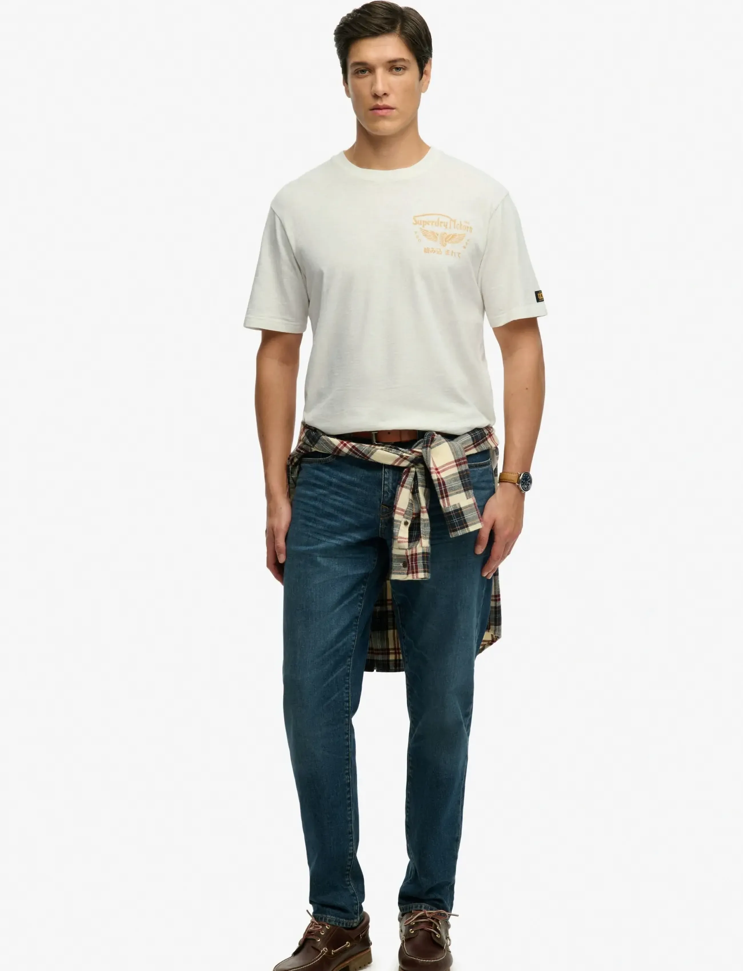 Superdry - HERITAGE BIKER LOOSE TEE - short-sleeved t-shirts - winter white - 3