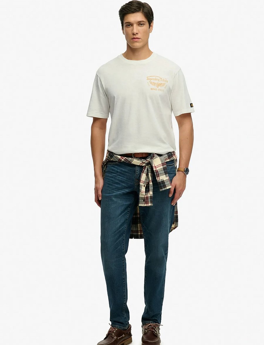 Superdry - HERITAGE BIKER LOOSE TEE - short-sleeved t-shirts - winter white - 3