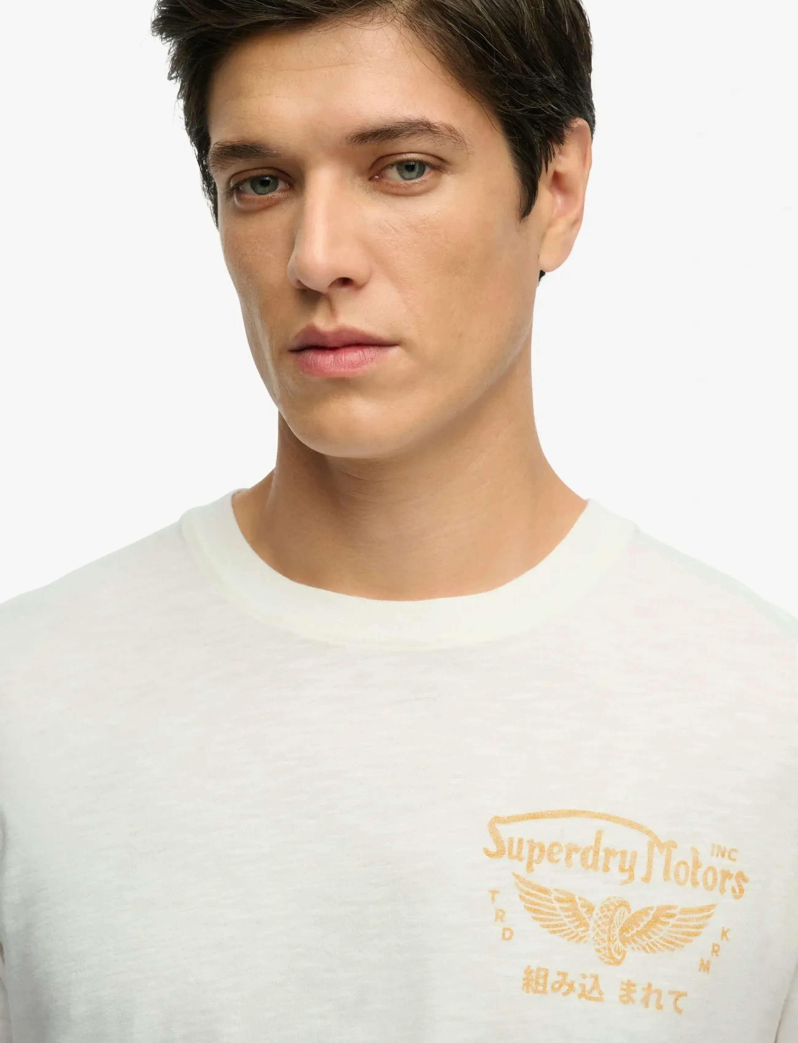 Superdry - HERITAGE BIKER LOOSE TEE - short-sleeved t-shirts - winter white - 4
