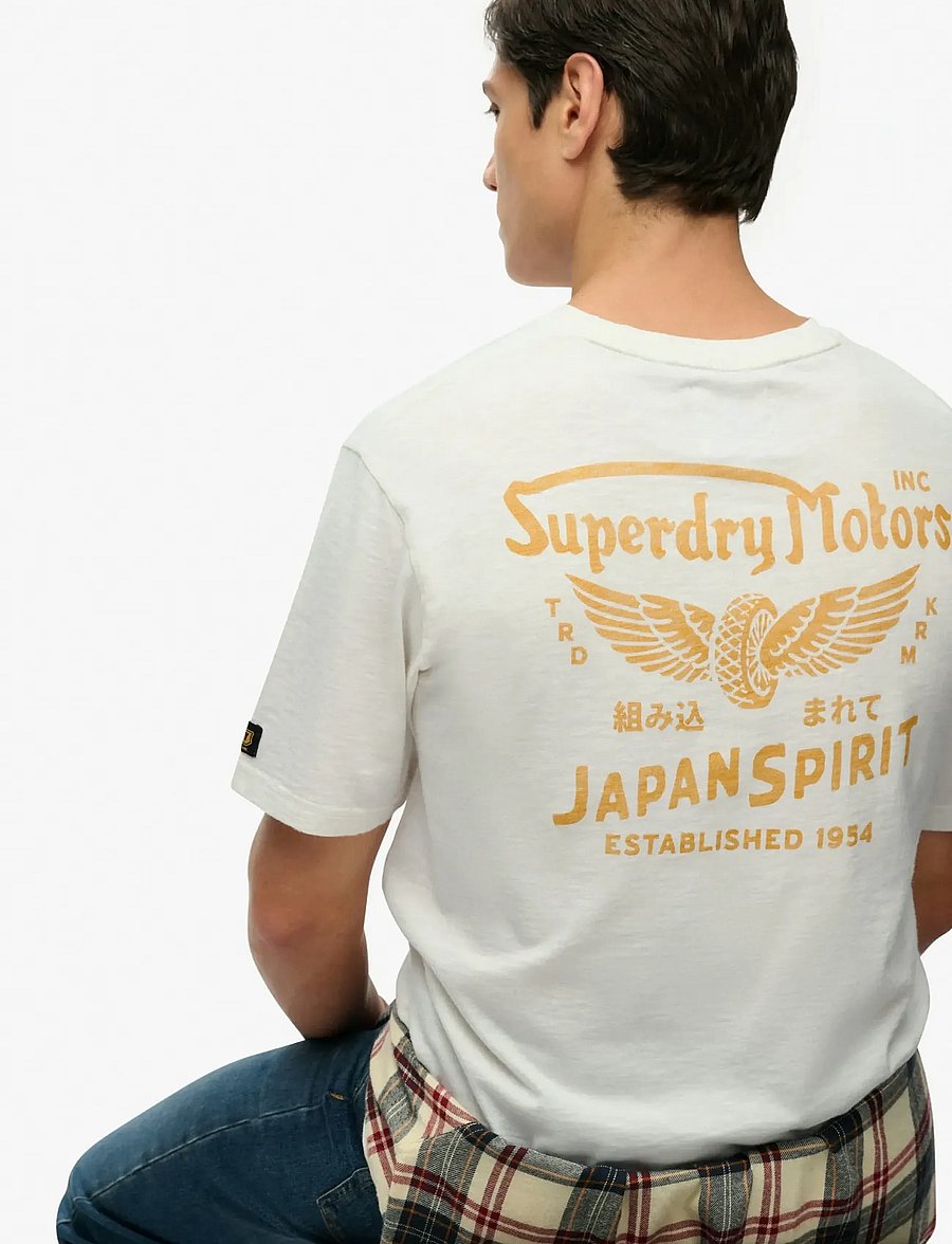 Superdry - HERITAGE BIKER LOOSE TEE - short-sleeved t-shirts - winter white - 5