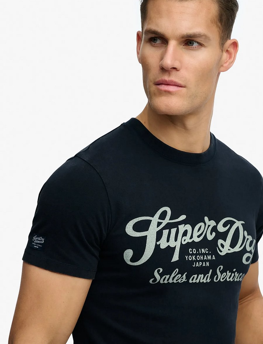 Superdry - INDUSTRY WORKER RELAXED TEE - short-sleeved t-shirts - eclipse navy - 4