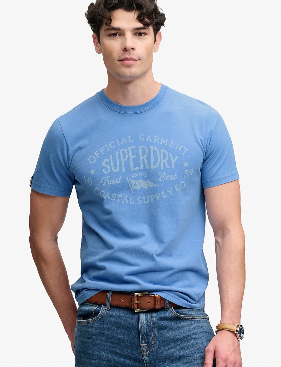 Superdry - LO-FI DOCKSIDE TEE - kurzärmelige t-shirts - blue yonder - 0