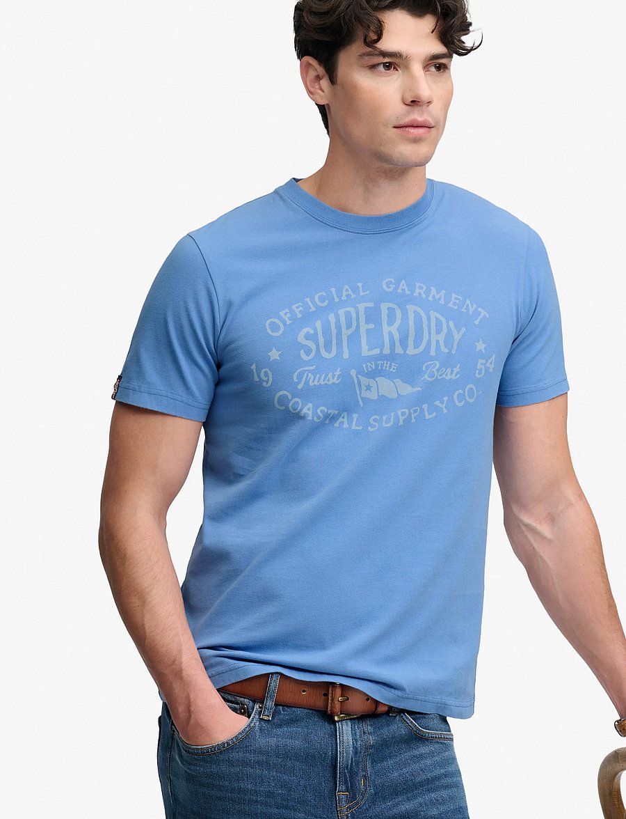Superdry - LO-FI DOCKSIDE TEE - kurzärmelige t-shirts - blue yonder - 4