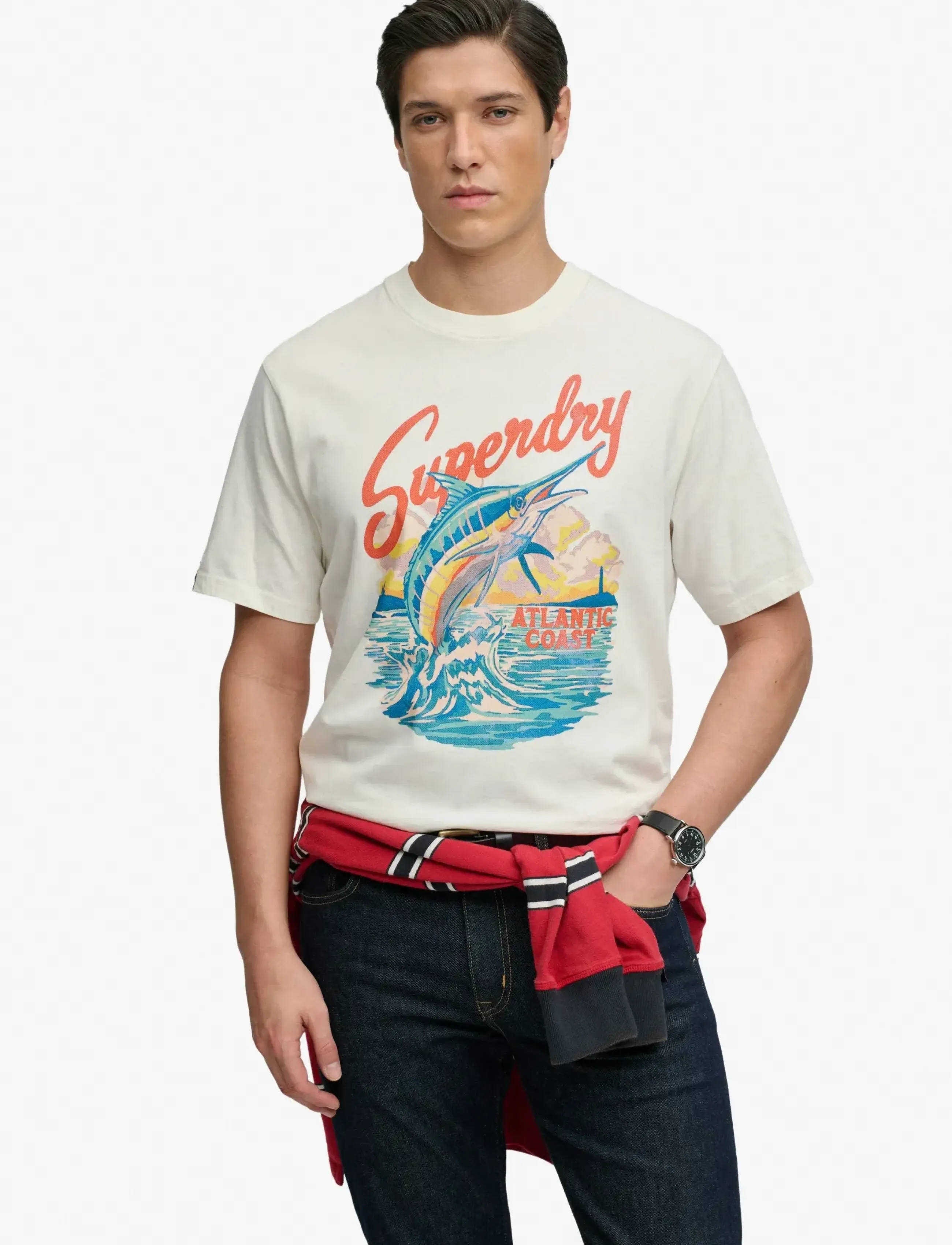 Superdry MARITIME LOOSE TEE - Kurzärmelig - NEW CHALK WHITE / cream