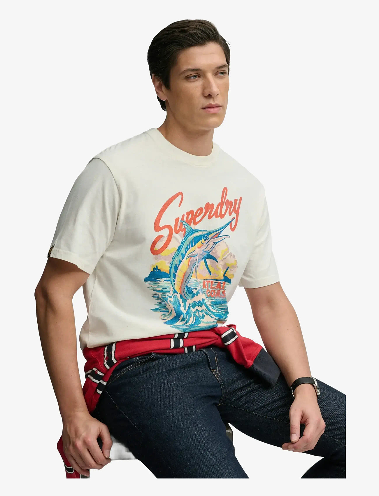 Superdry - MARITIME LOOSE TEE - kortærmede t-shirts - new chalk white - 2