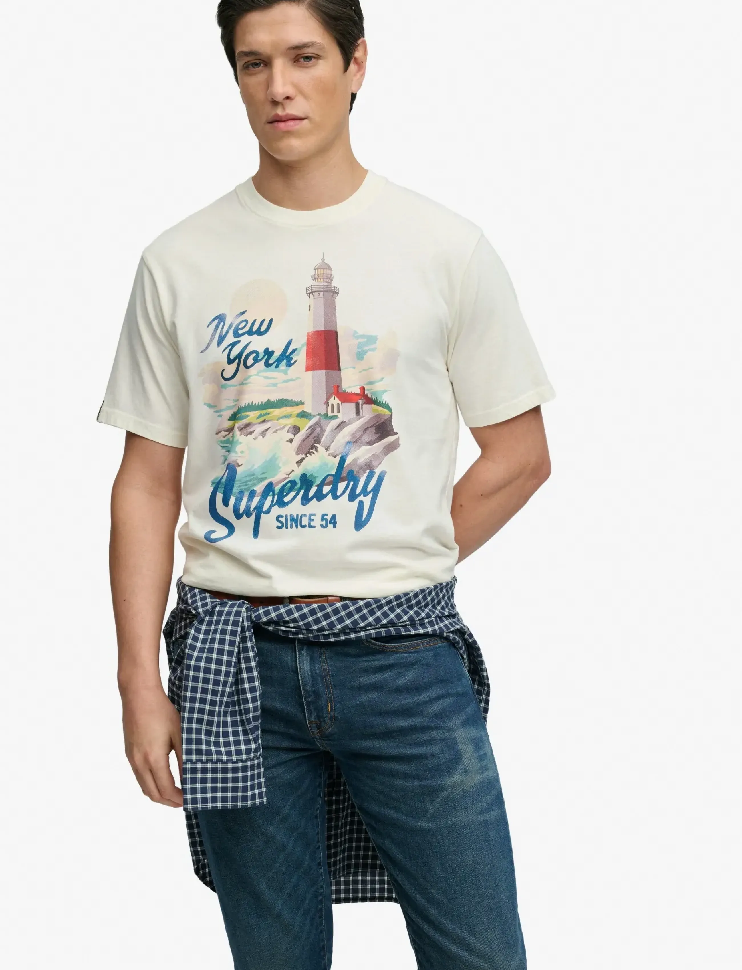 Superdry MARITIME LOOSE TEE - Riided - WINTER WHITE / cream