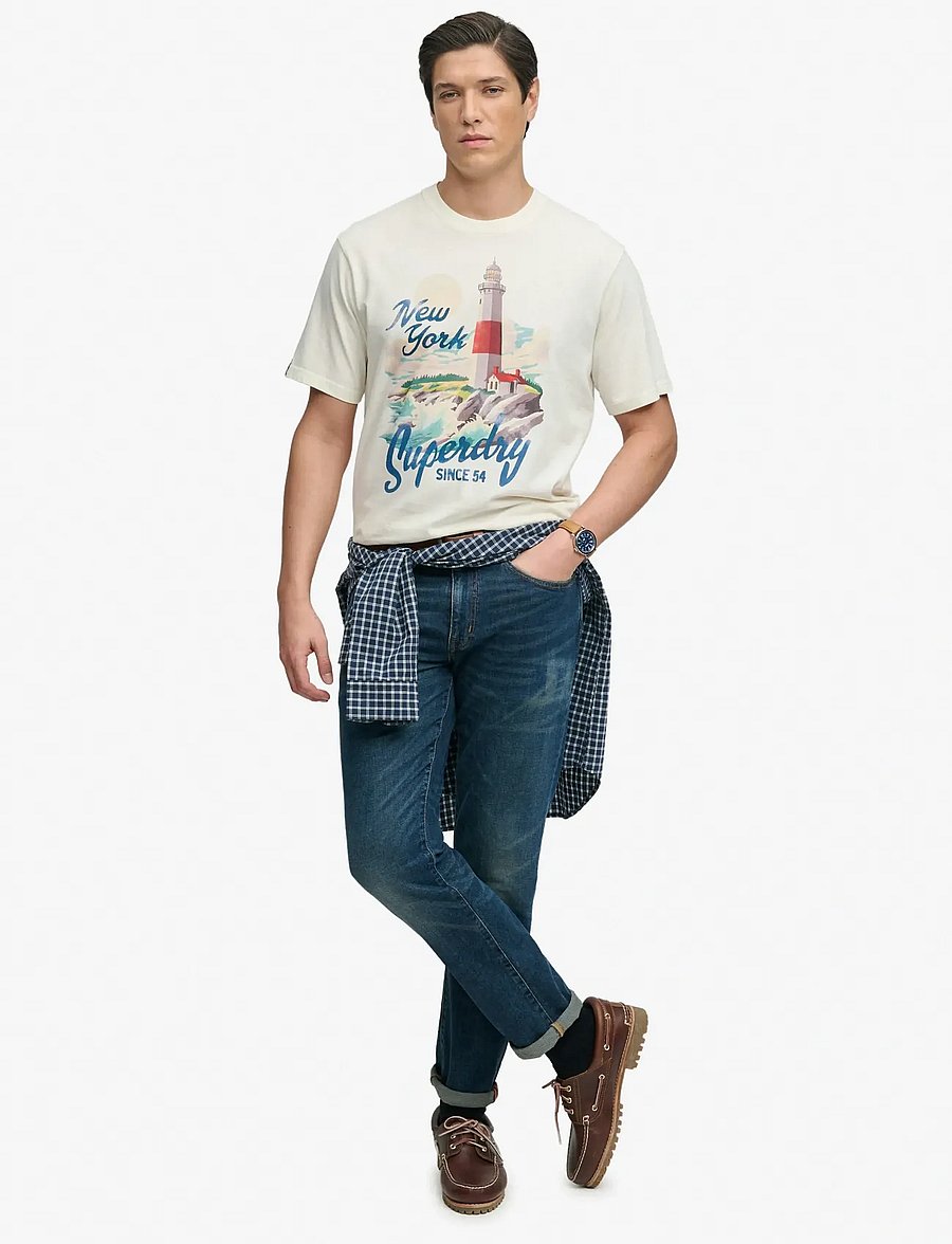 Superdry - MARITIME LOOSE TEE - short-sleeved t-shirts - winter white - 4