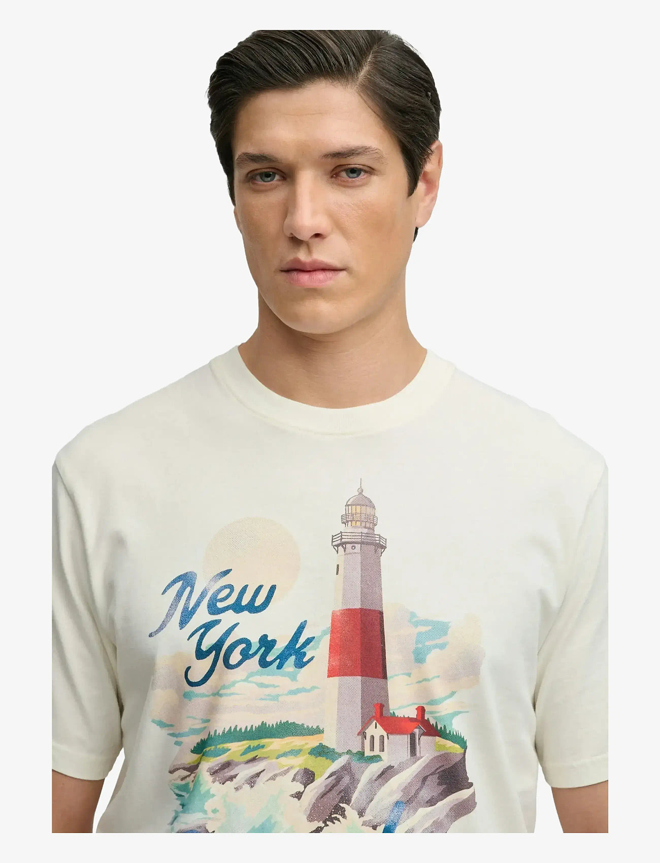 Superdry - MARITIME LOOSE TEE - lühikeste varrukatega t-särgid - winter white - 2
