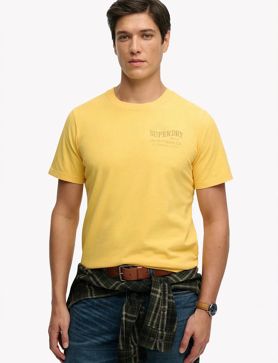 Superdry - OUTDOORS MOUNTAIN RLXD TEE - kurzärmelig - daffodil yellow - 0