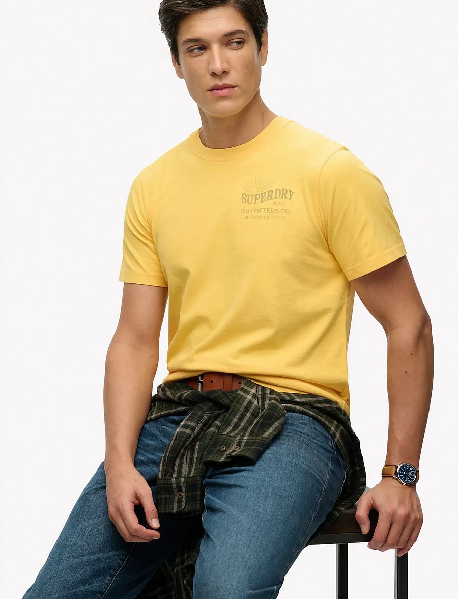 Superdry - OUTDOORS MOUNTAIN RLXD TEE - kurzärmelig - daffodil yellow - 4