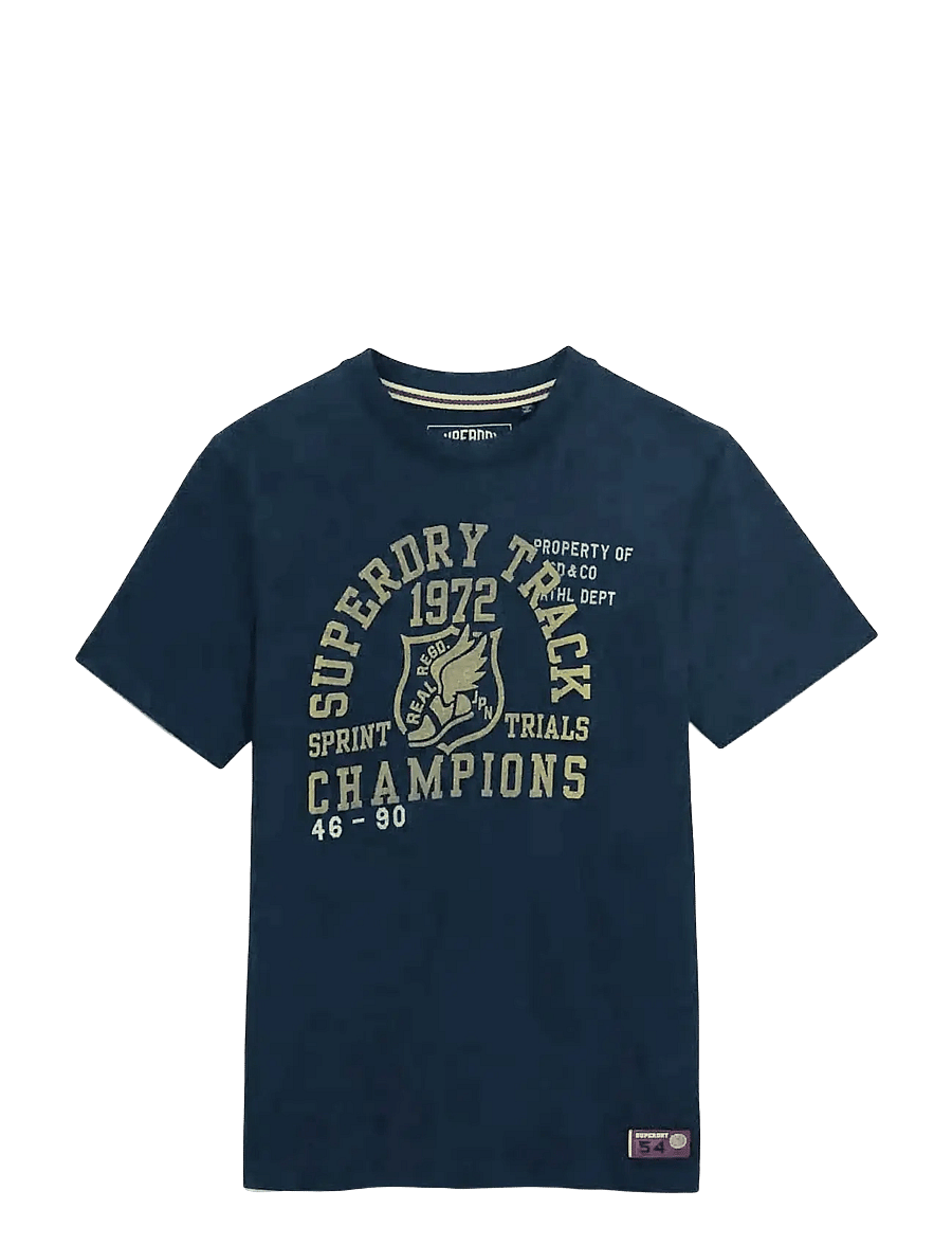 Superdry - VINTAGE PREP RELAXED TEE - kurzärmelige t-shirts - dark navy - 1