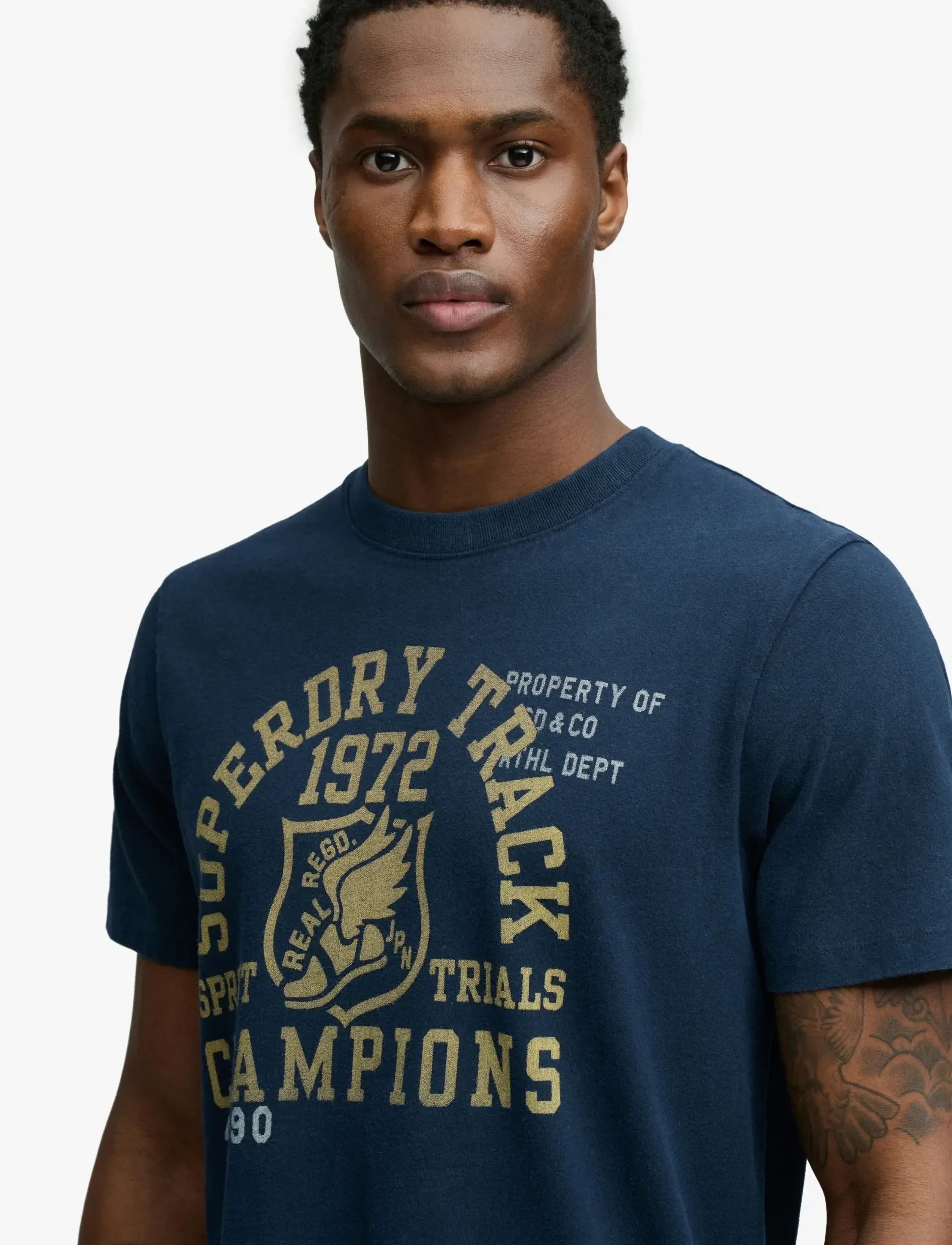 Superdry - VINTAGE PREP RELAXED TEE - lägsta priserna - dark navy - 2