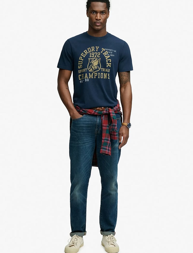 Superdry - VINTAGE PREP RELAXED TEE - kurzärmelig - dark navy - 4