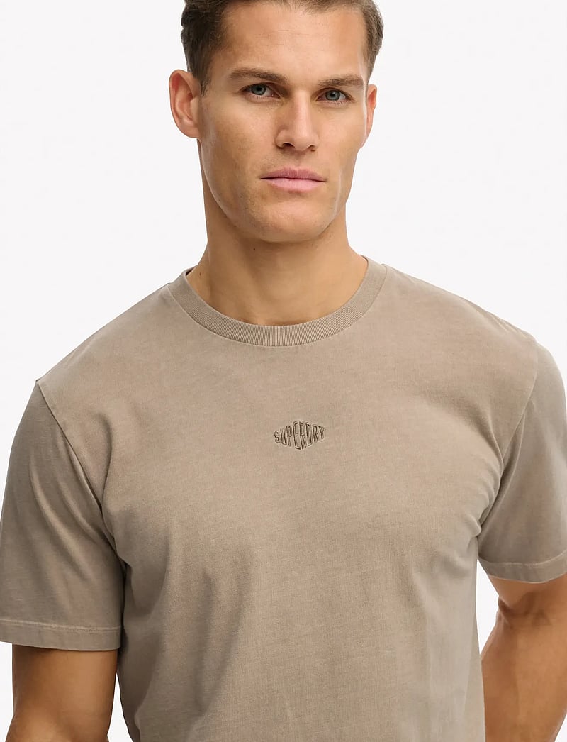 Superdry - MICRO LOGO TSHIRT - kurzärmelig - light beige - 2