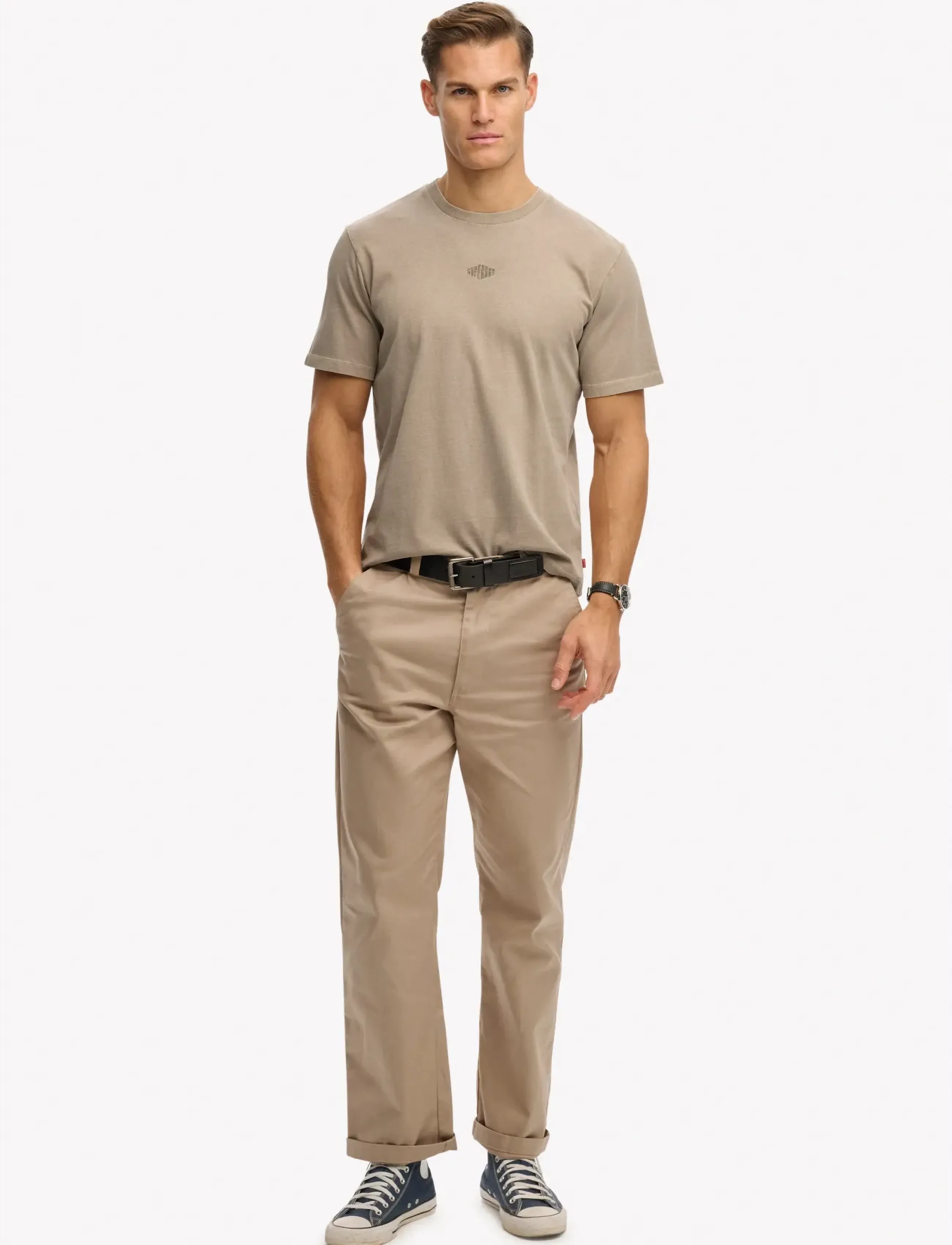 Superdry - MICRO LOGO TSHIRT - laveste priser - light beige - 4