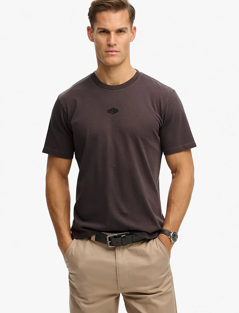 Superdry - MICRO LOGO TSHIRT - lühikeste varrukatega t-särgid - shale dark grey - 0