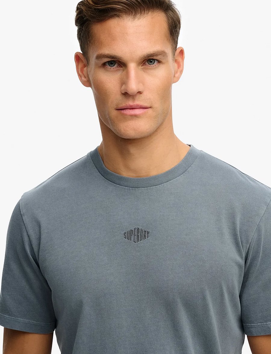 Superdry - MICRO LOGO TSHIRT - short-sleeved t-shirts - stormy weather blue - 3