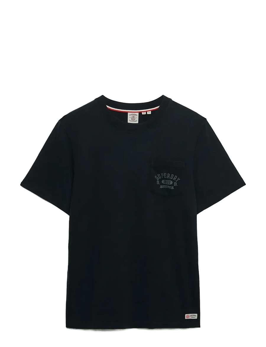 Superdry - VINTAGE PREP RELAXED PCKET TEE - kortärmade t-shirts - eclipse navy - 1