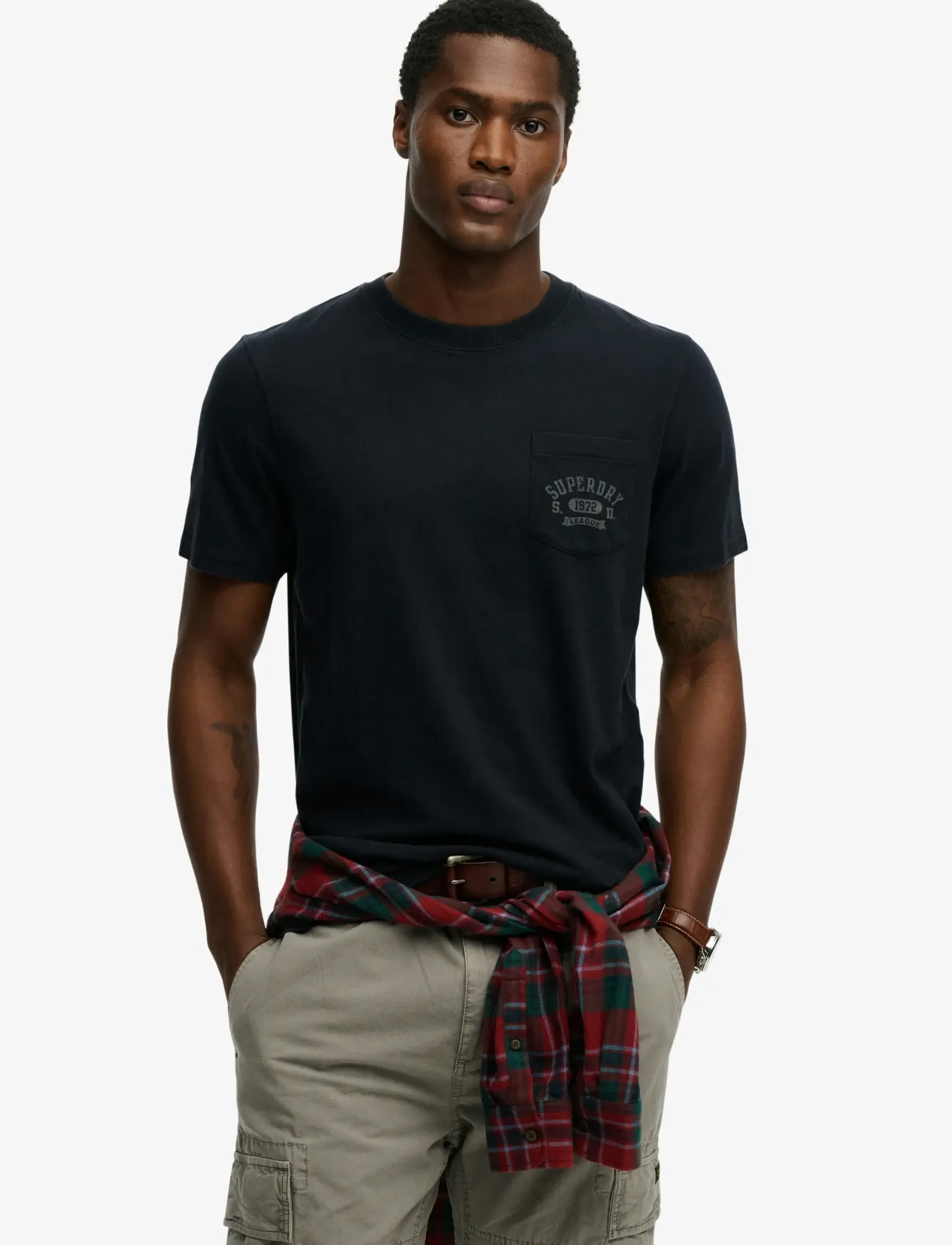 Superdry VINTAGE PREP RELAXED PCKET TEE - T-shirts - ECLIPSE NAVY / navy