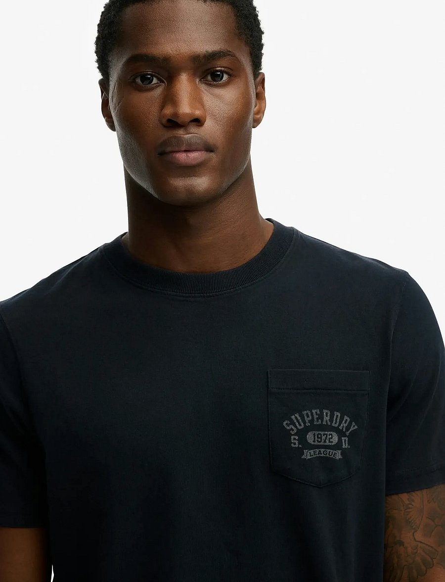 Superdry - VINTAGE PREP RELAXED PCKET TEE - kortärmade t-shirts - eclipse navy - 4