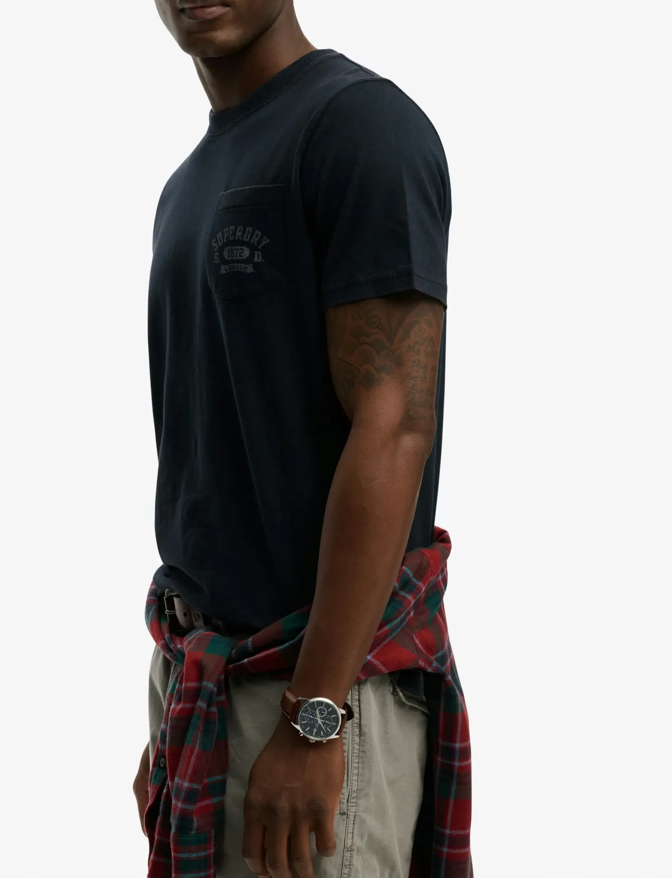 Superdry - VINTAGE PREP RELAXED PCKET TEE - kortärmade t-shirts - eclipse navy - 5