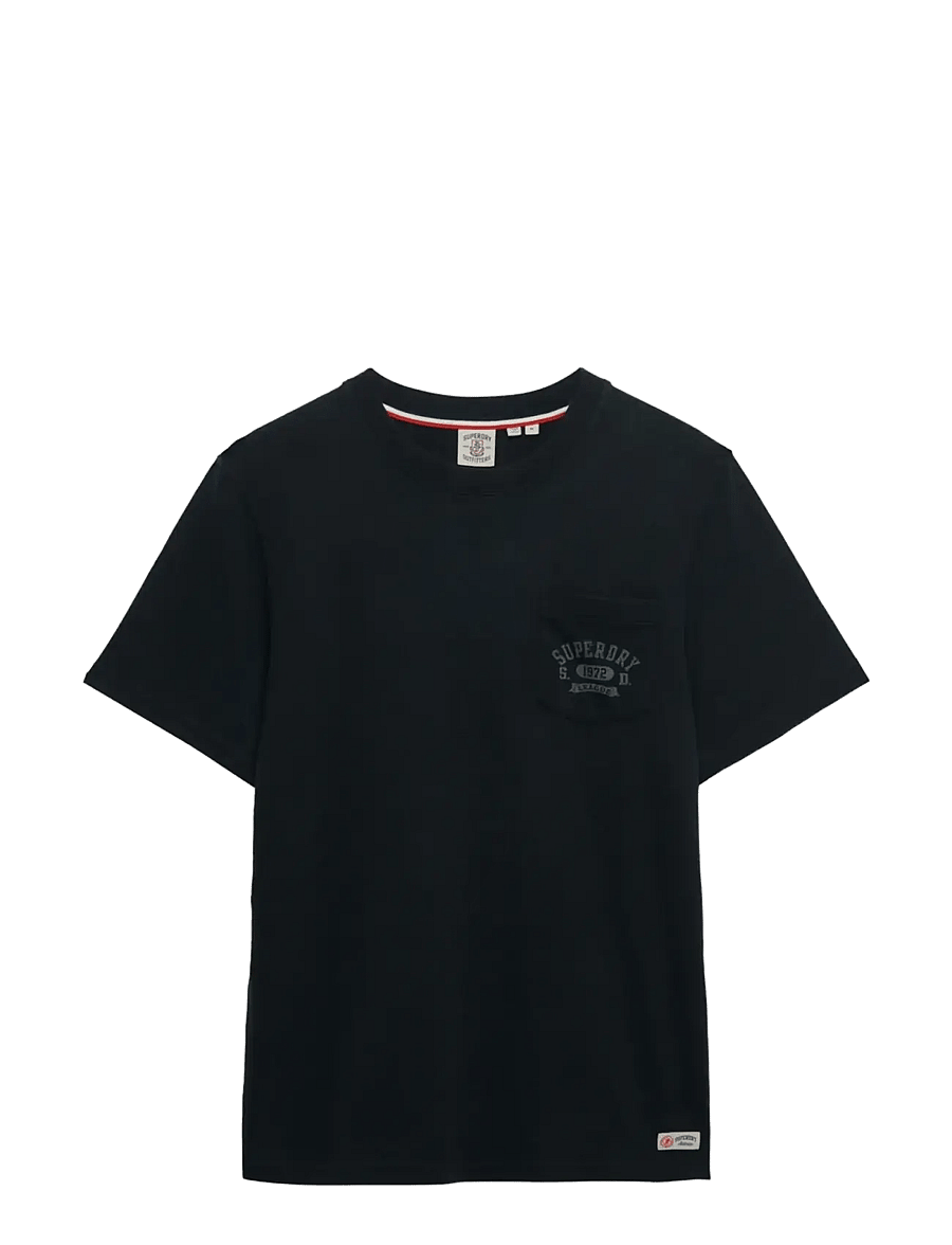 Superdry - VINTAGE PREP RELAXED PCKET TEE - kortärmade t-shirts - eclipse navy - 2