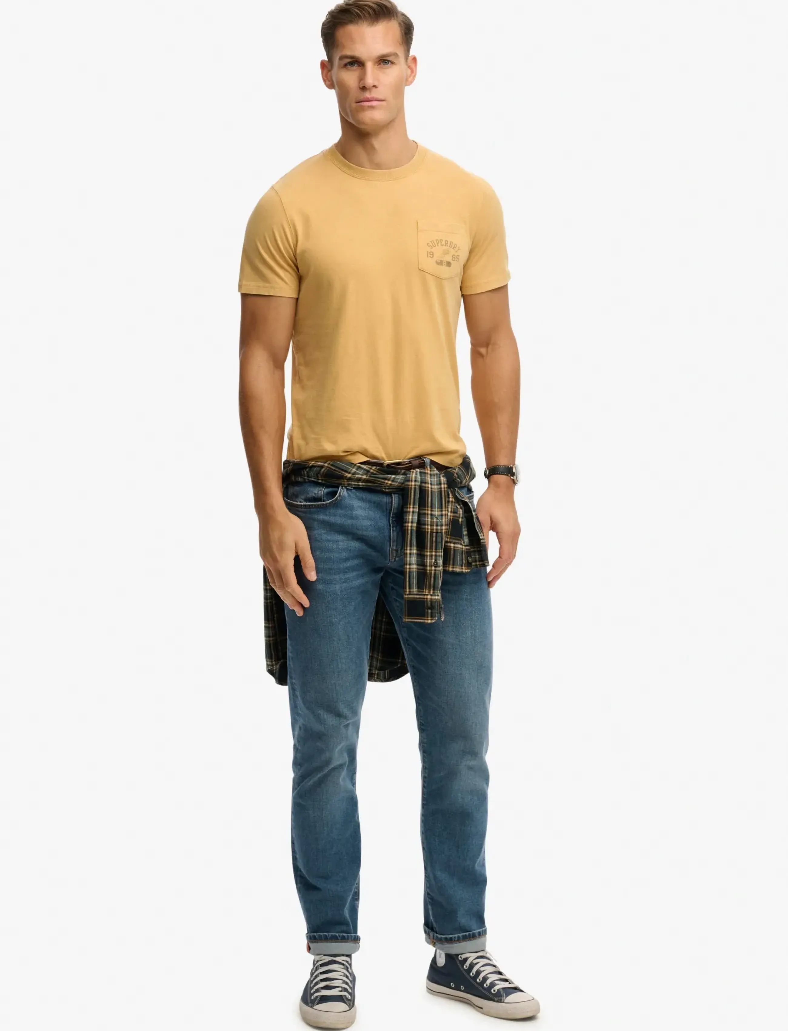 Superdry - VINTAGE PREP RELAXED PCKET TEE - kortärmade t-shirts - winter gold - 4