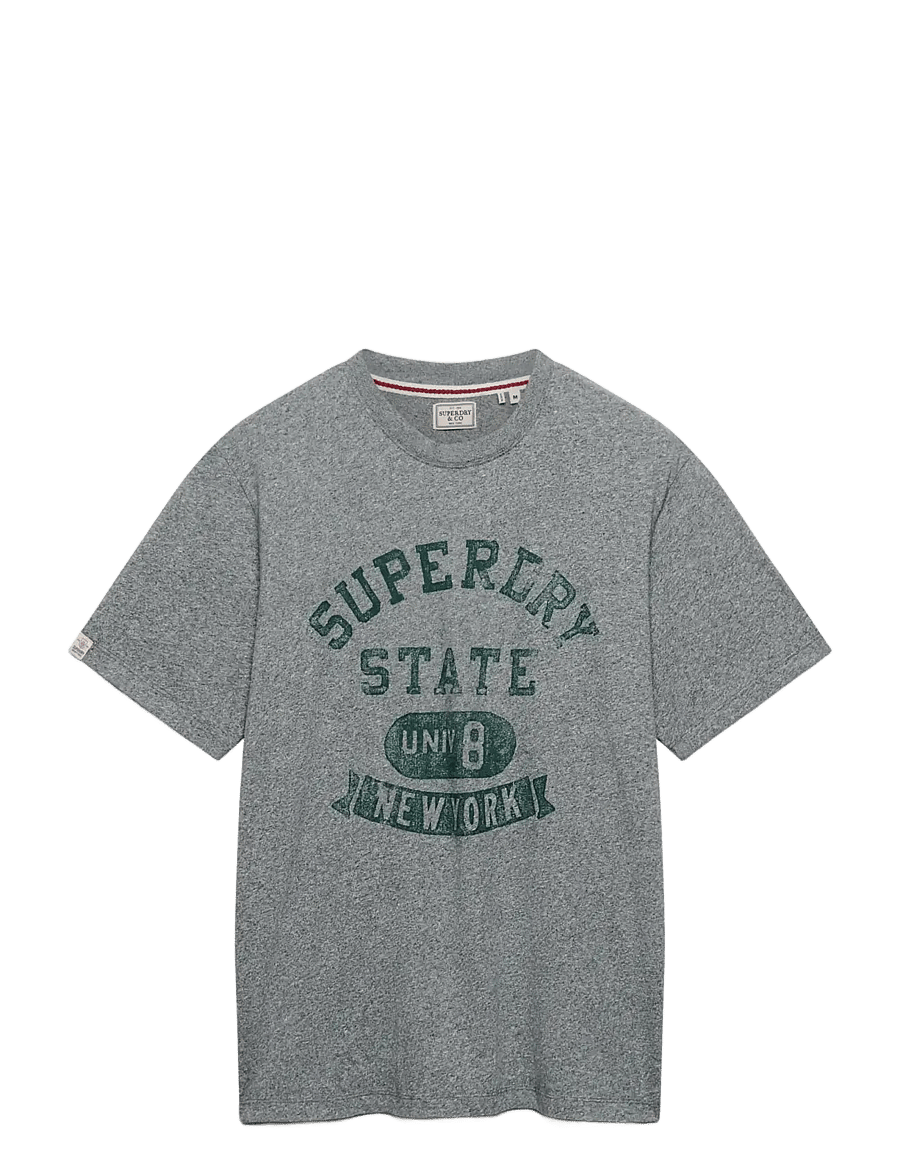 Superdry - ATH ESS TEE - kortærmede t-shirts - vintage dark grey grit - 1