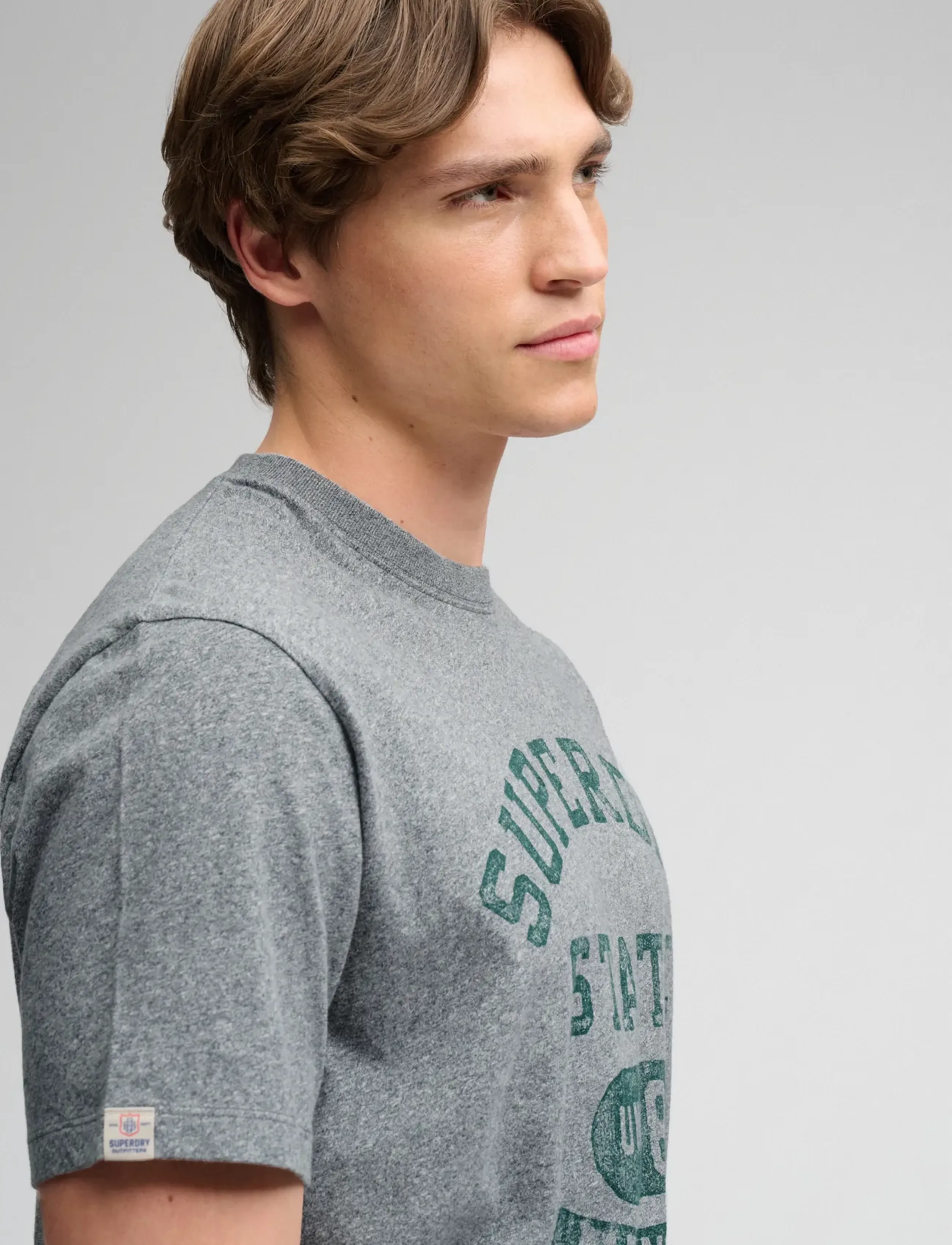 Superdry - ATH ESS TEE - kortærmede t-shirts - vintage dark grey grit - 4
