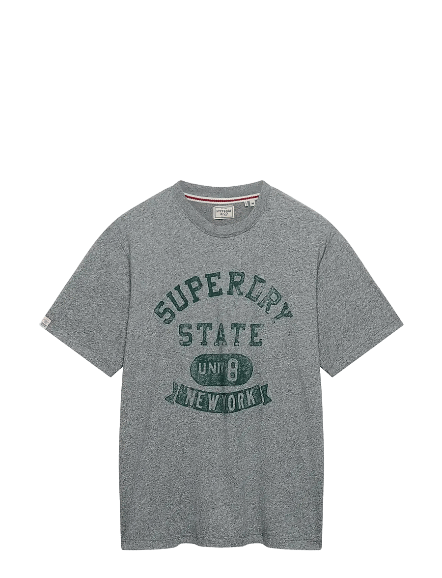Superdry - ATH ESS TEE - kortærmede t-shirts - vintage dark grey grit - 2