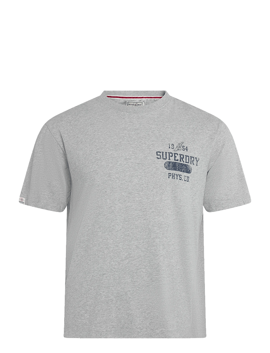 Superdry - ATH ESS TEE - short-sleeved t-shirts - vintage sweat grey marl - 1