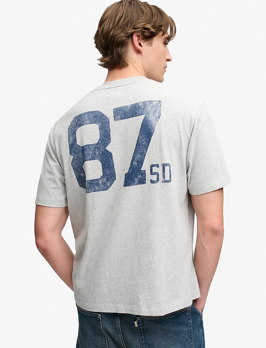 Superdry - ATH ESS TEE - kortärmade t-shirts - vintage sweat grey marl - 2