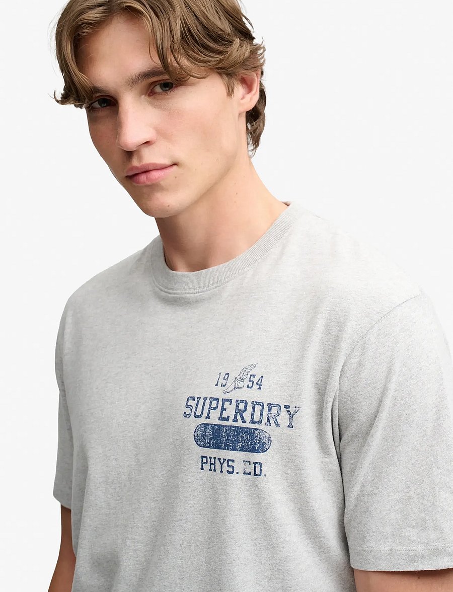 Superdry - ATH ESS TEE - kortärmade t-shirts - vintage sweat grey marl - 3
