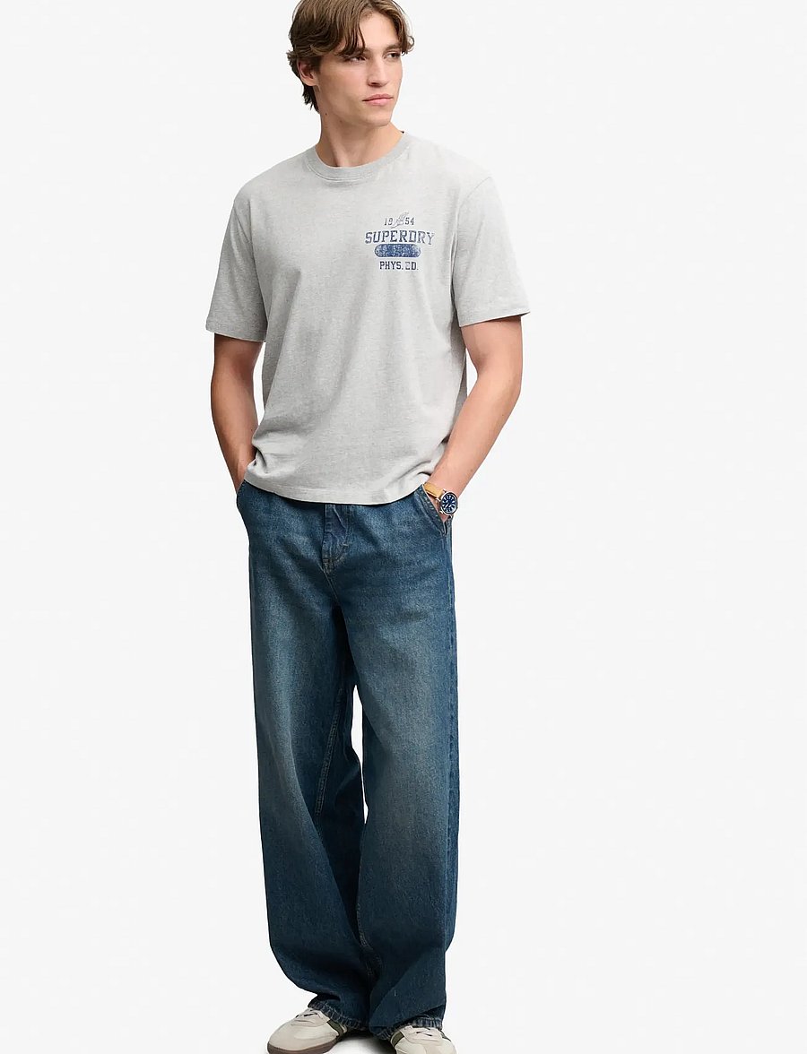 Superdry - ATH ESS TEE - kortärmade t-shirts - vintage sweat grey marl - 4