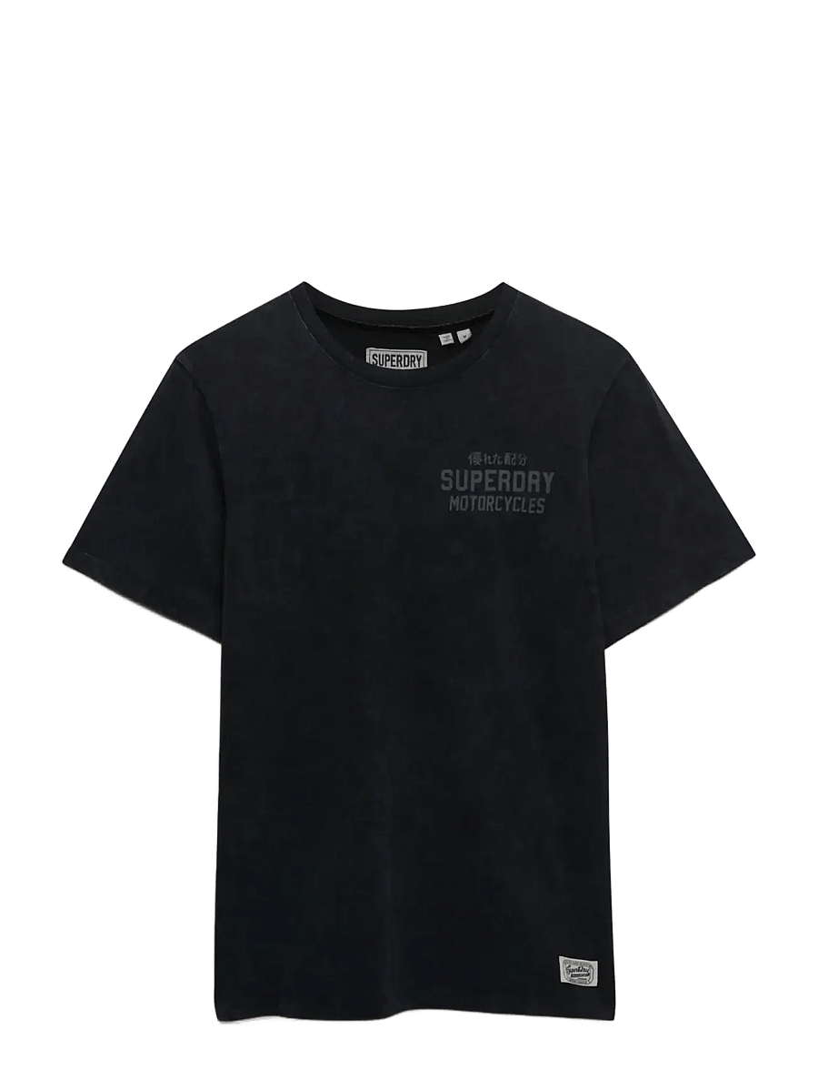 Superdry - VINTAGE BIKER TEE - kurzärmelige t-shirts - black - 1