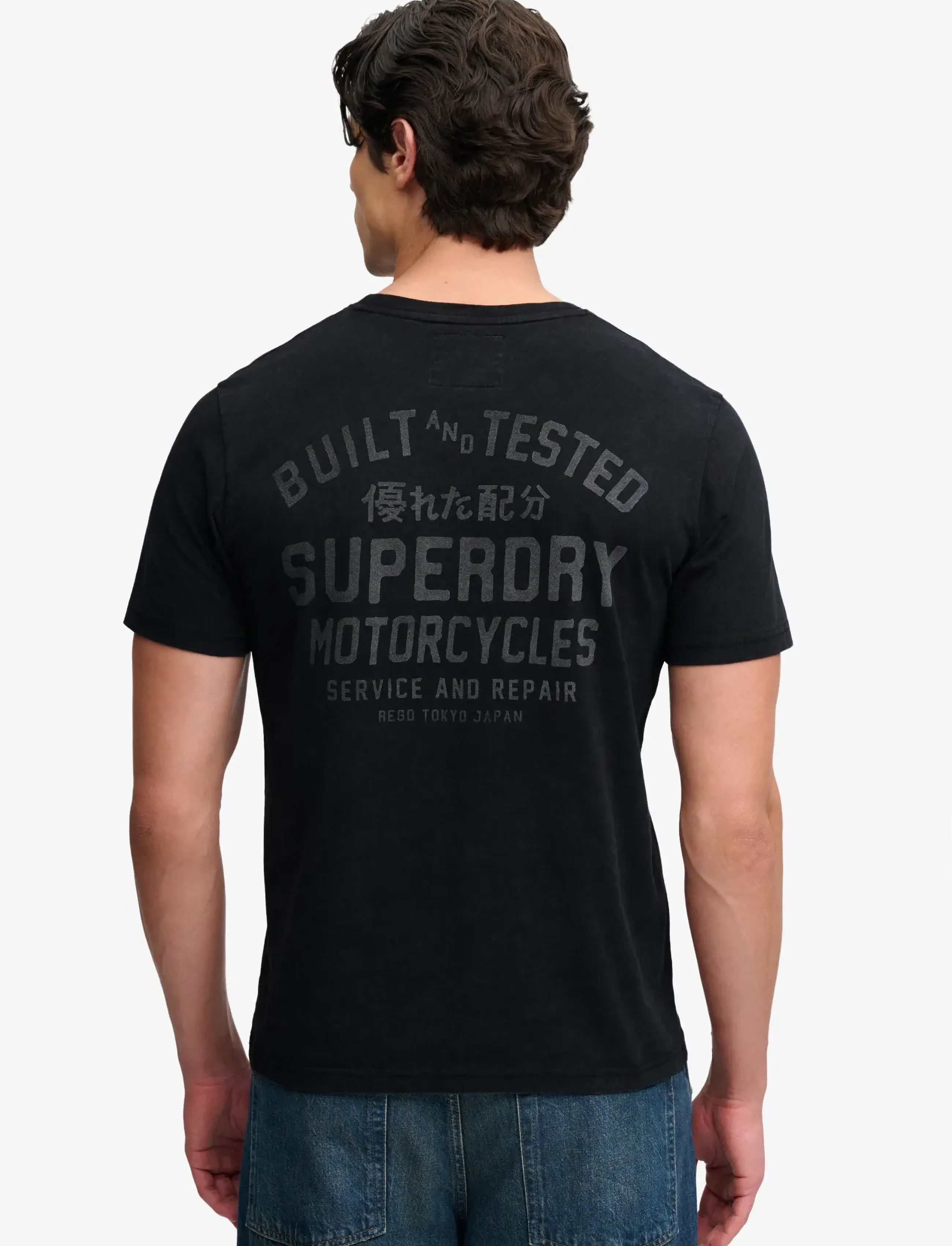 Superdry - VINTAGE BIKER TEE - kurzärmelige t-shirts - black - 2