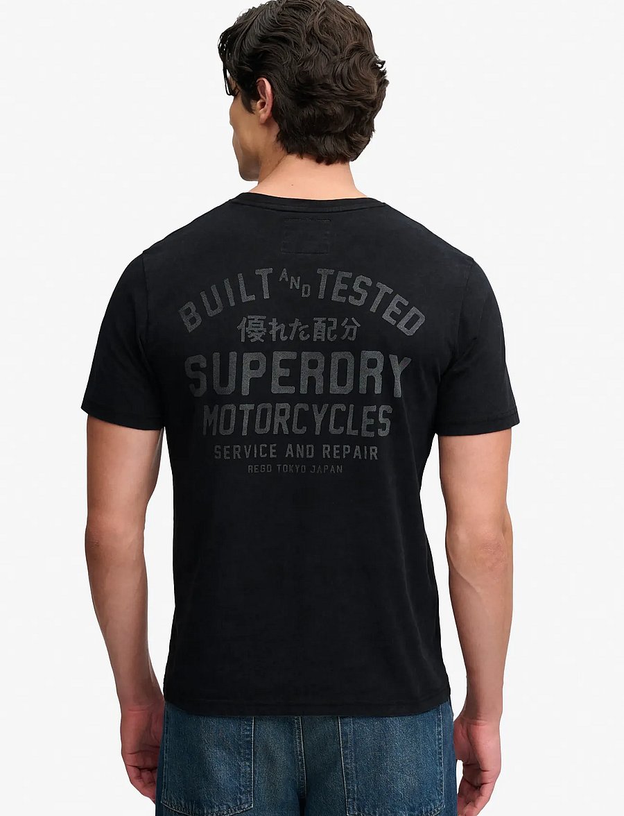Superdry - VINTAGE BIKER TEE - kurzärmelige t-shirts - black - 2