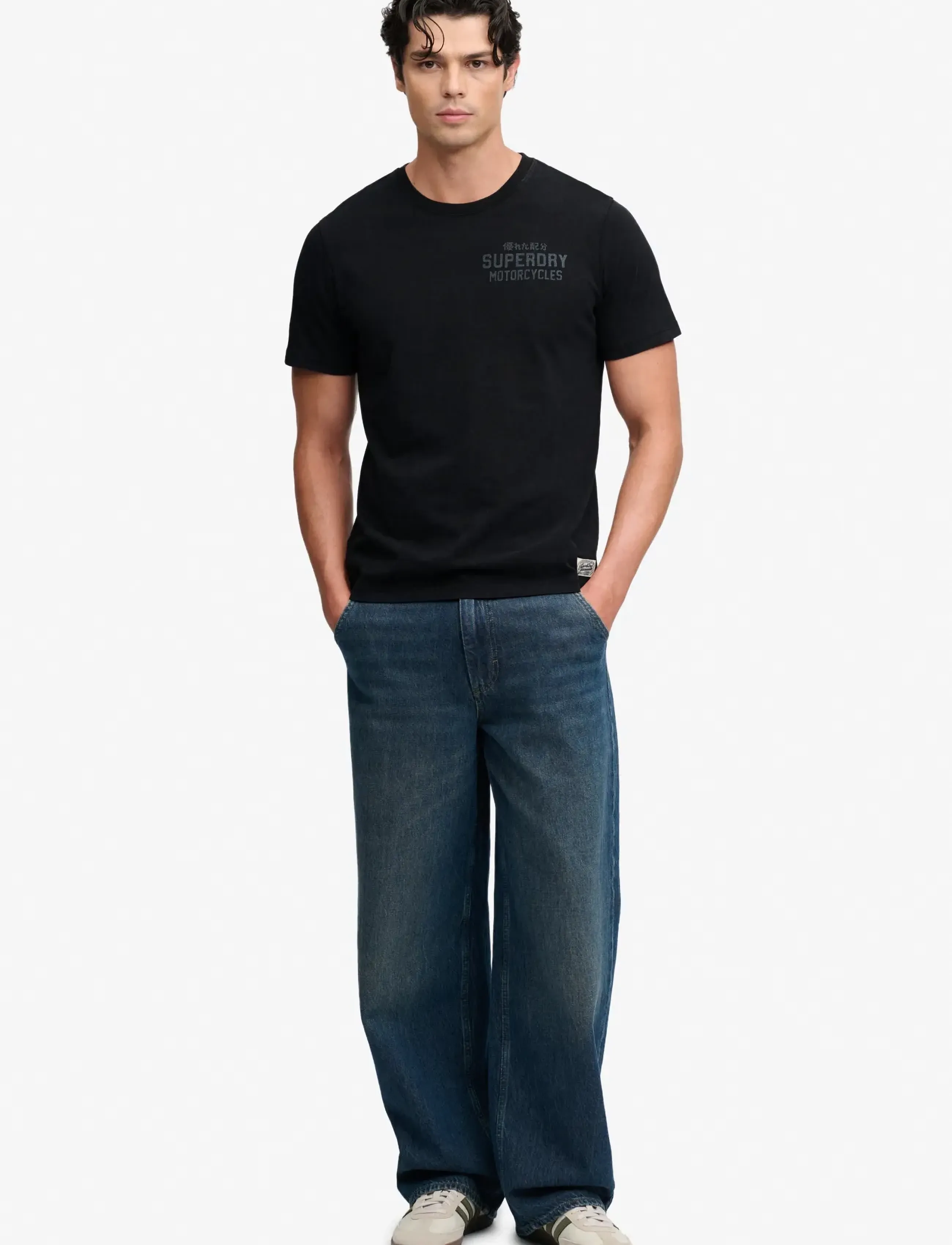 Superdry - VINTAGE BIKER TEE - kurzärmelige t-shirts - black - 5
