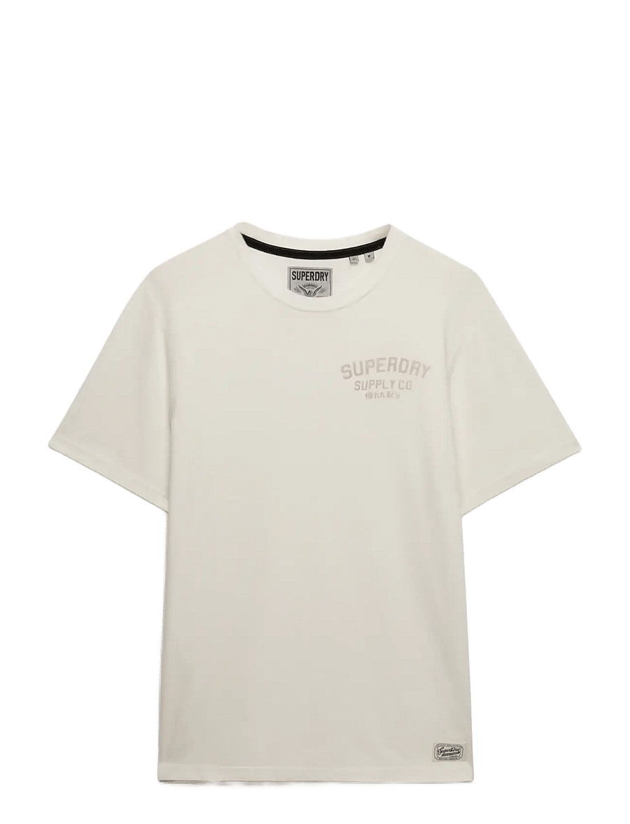 Superdry - VINTAGE BIKER TEE - short-sleeved t-shirts - cream - 1