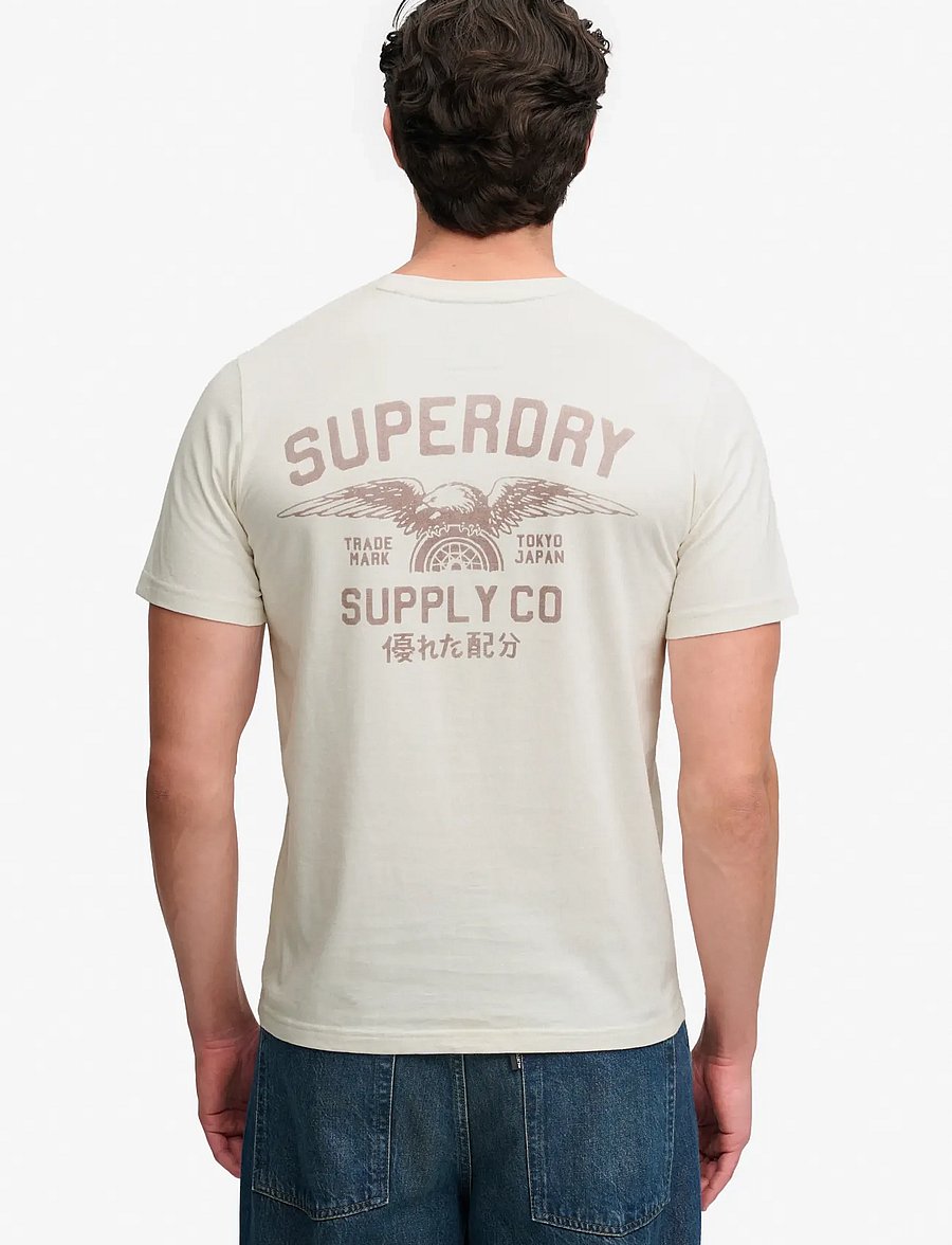 Superdry - VINTAGE BIKER TEE - short-sleeved t-shirts - cream - 2