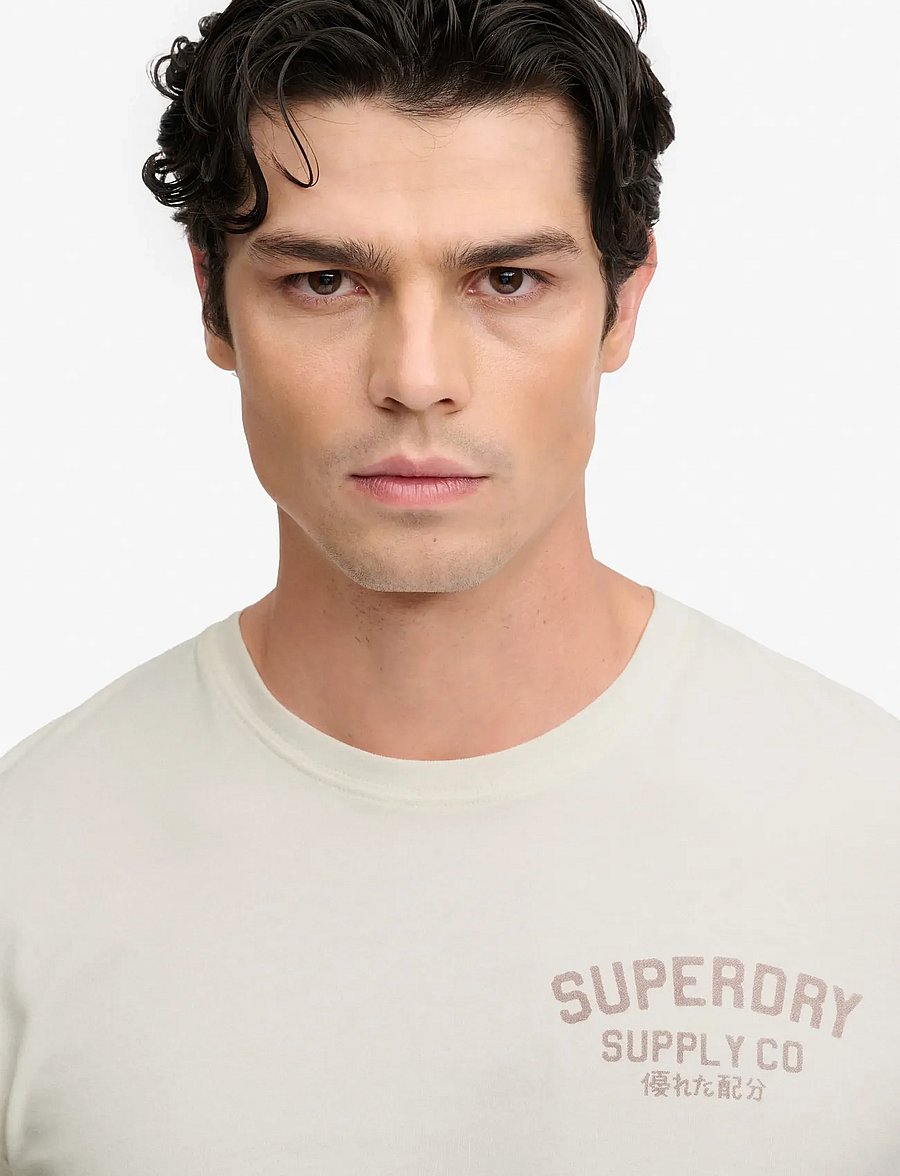 Superdry - VINTAGE BIKER TEE - short-sleeved t-shirts - cream - 3