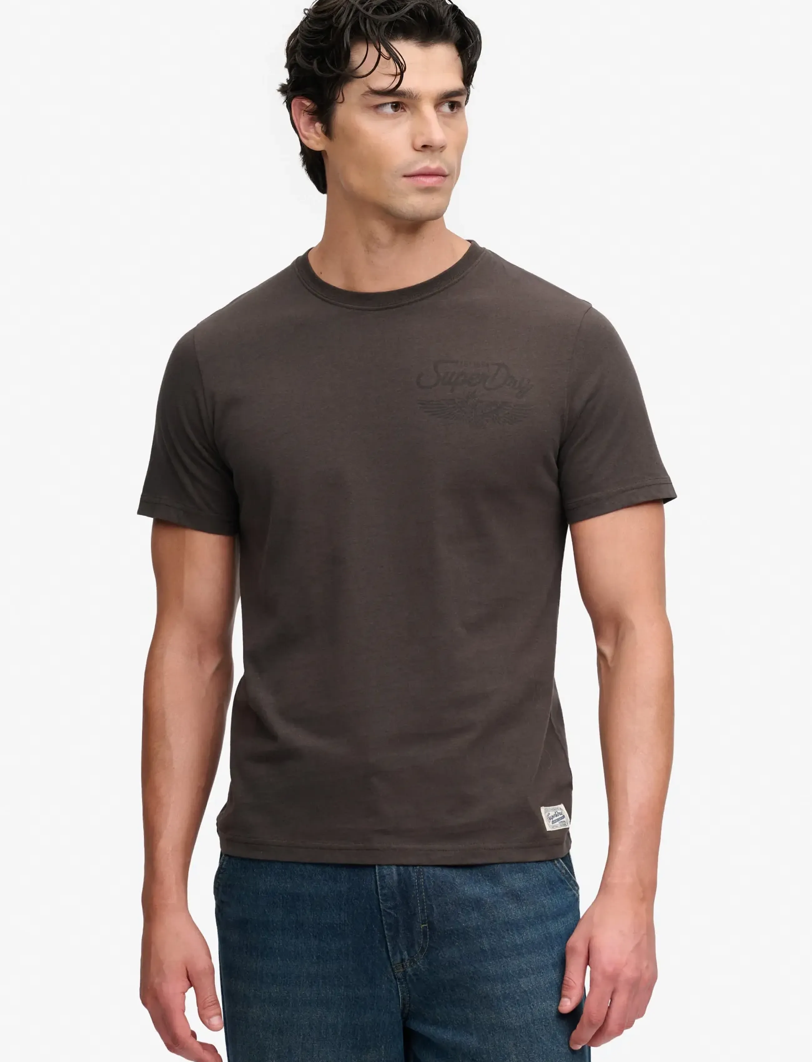 Superdry VINTAGE BIKER TEE - T-Shirts - VINTAGE BLACK / black