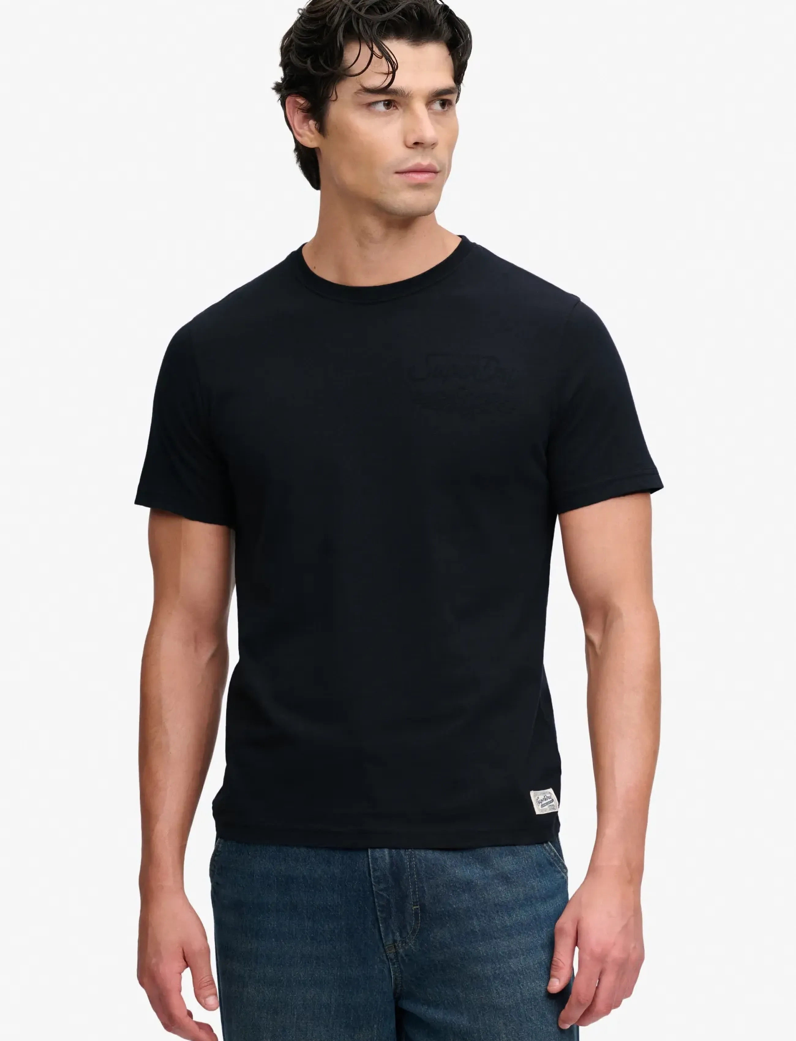 Superdry VINTAGE BIKER TEE - T-Shirts - VINTAGE BLACK / black